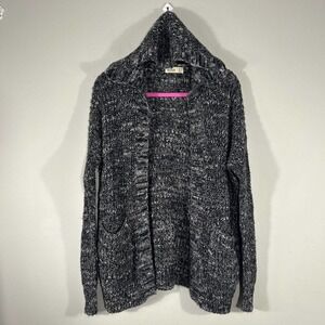 Hollister Black and Gray Hooded Cardigan